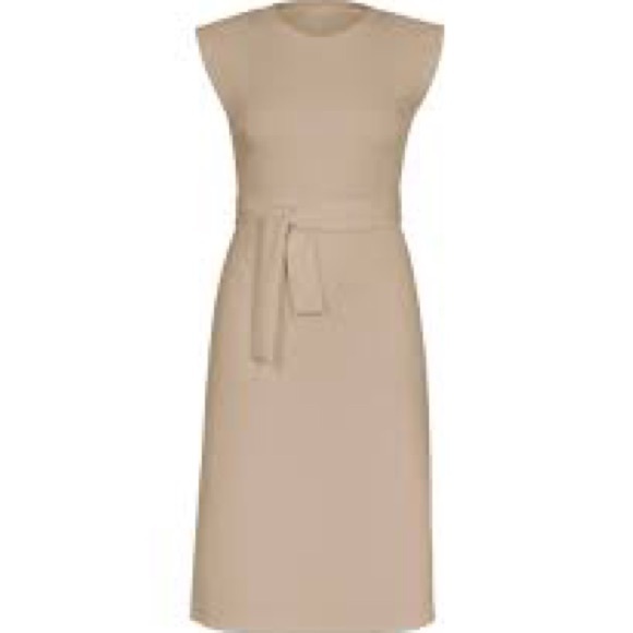 NWT Spanx Air Essentials Aire Sleeveless Tank Dress Wrap Belt Tahini - Picture 2 of 8